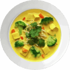 Tofu cury vert + riz + boisson