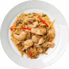 Poulet au gingembre + riz + boisson