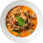 Boeuf curry rouge  + riz + boisson